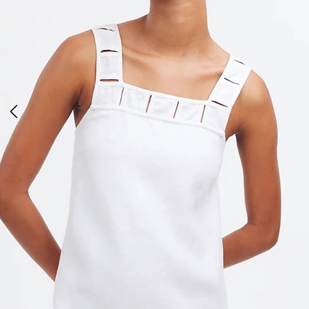 Madewell Embroidered Tank Mini Dress in Linen - Picture 5 of 7